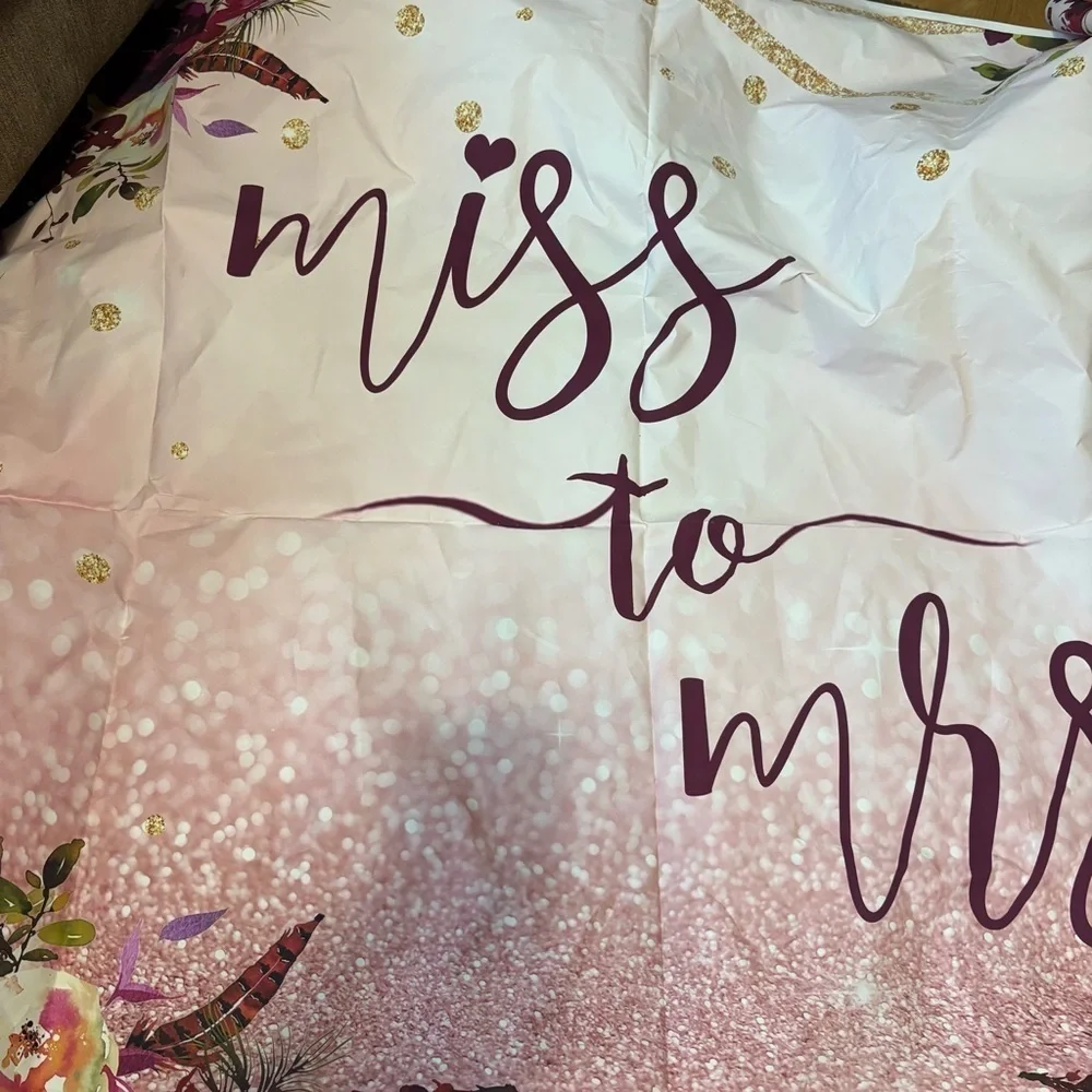 Miss to Mrs Floral Banner Burgundy Red Floral Bridal Shower